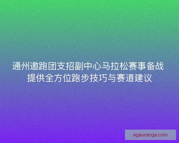 通州邀跑团支招副中心马拉松赛事备战 提供全方位跑步技巧与赛道建议