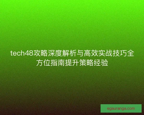 tech48攻略深度解析与高效实战技巧全方位指南提升策略经验