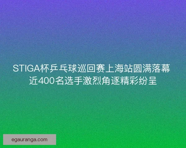STIGA杯乒乓球巡回赛上海站圆满落幕 近400名选手激烈角逐精彩纷呈